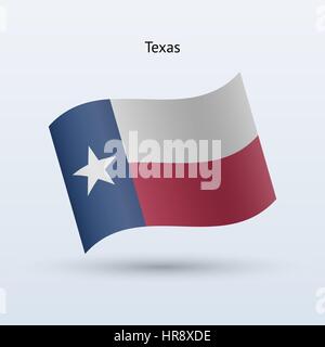 Texas (U.S. State) Flag Waving Vector Illustration on White Background ...