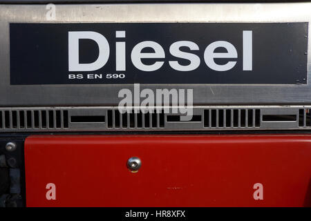Diesel sign on fuel pump at filling station. UK Stock Photo: 134806119 ...