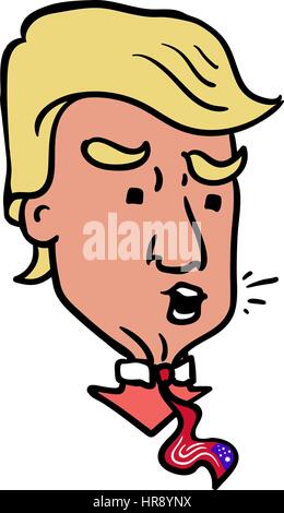 vector portrait of Mr President Donald Trump. President of the United States of America. Editorial vector illustration EPS8. Stock Vector