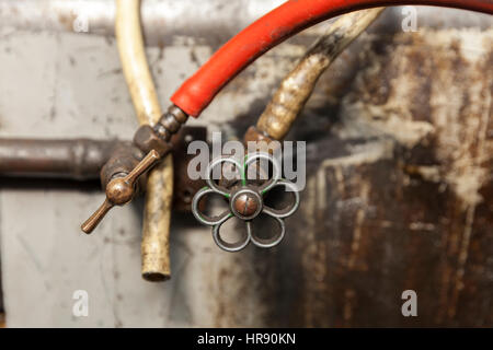 vintage valves for water close up Stock Photo