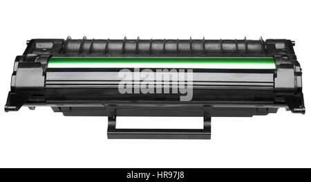 Laser cartridge isolated on white background. Front view Stock Photo