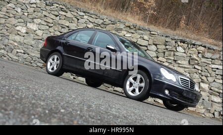 Cluj Napoca/Romania - February r03, 2017: Mercedes Benz C Class, model W203 - year 2004, Avantgarde equipment, AMG Alloy wheels, Leather interior Stock Photo