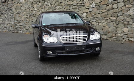 Cluj Napoca/Romania - February r03, 2017: Mercedes Benz C Class, model W203 - year 2004, Avantgarde equipment, AMG Alloy wheels, Leather interior Stock Photo