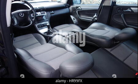 Mercedes Benz W203 sport edition, vented brake disc, chromed ornaments,  avantgarde trim. Photo session in an empty parking lot. Isolated. Back view  Stock Photo - Alamy