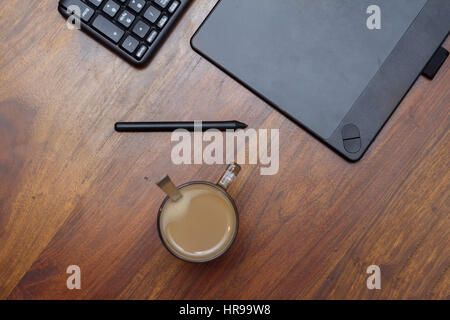 graphic tablet and stylus pen Stock Photo