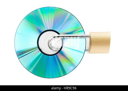 Locked disc isolated on a white background. Stock Photo