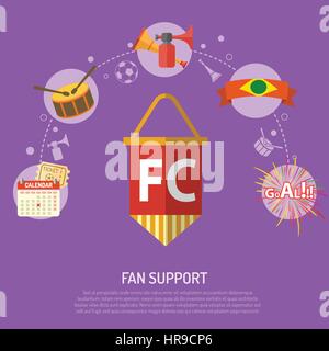 Soccer fan support Concept Stock Vector