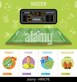 Soccer Banner and infographics Stock Vector