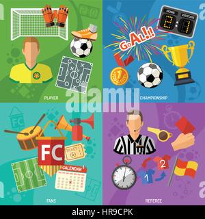 Soccer square Banners Stock Vector