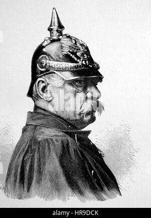 Albrecht Theodor Emil Graf von Roon, 1803 - 1879, was a Prussian soldier and statesman. As Minister of War from 1859 to 1873, Roon, along with Otto von Bismarck and Helmuth von Moltke, was a dominating figure in Prussia's government, Situation from the time of The Franco-Prussian War or Franco-German War,  Deutsch-Franzoesischer Krieg, 1870-1871, Reproduction of an original woodcut from the year 1885, digital improved Stock Photo