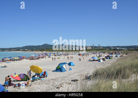 Rosignano Solvay's white beaches, one of the meditterranean most polluted places, Rosignano, Tuscany, Italy Stock Photo