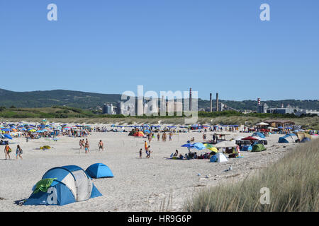 Rosignano Solvay's white beaches, one of the meditterranean most polluted places, Rosignano, Tuscany, Italy Stock Photo