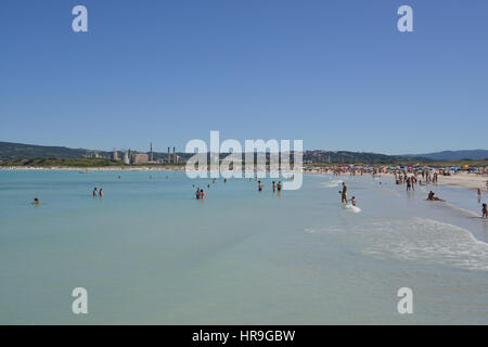 Rosignano Solvay's white beaches, one of the meditterranean most polluted places, Rosignano, Tuscany, Italy Stock Photo