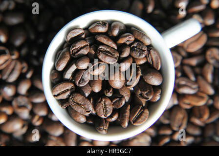 Coffee cup with roasted coffee beans Stock Photo