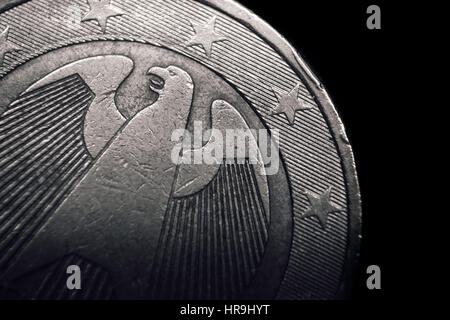 German euro coin. Business concept. Macro. Stock Photo