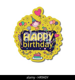 Poster for the birthday greetings. Stock Vector
