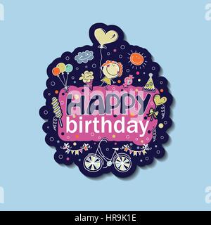 Poster for the birthday greetings. Stock Vector