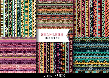 The variety of seamless patterns Stock Vector
