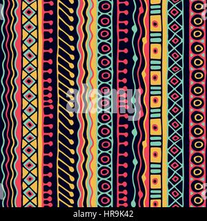 Ethnicity seamless pattern. Boho style. Ethnic wallpaper. Tribal art print. Old abstract borders background texture Stock Vector