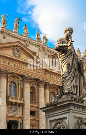 Papal balcony at Saint Peters Basilica, Vatican, Rome, Italy Stock Photo