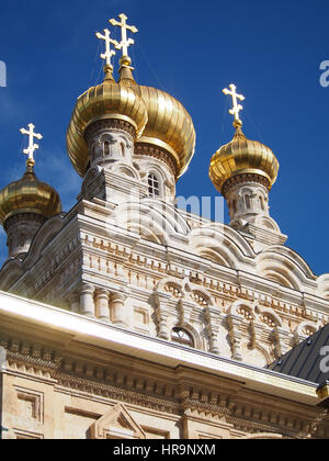 The Russian Orthodox Church of Mary Magdalene on the Mount of Olives in Jerusalem, Israel. Stock Photo