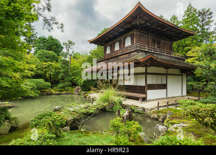 Ginkaku-ji, officially named Jisho-ji, is a Zen temple in the Sakyo ward of Kyoto, Japan. It is one of the constructions that represents the Higashiya Stock Photo