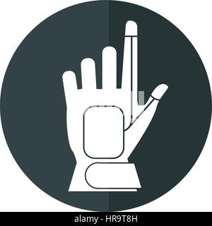 wired glove virtual reality accesory shadow Stock Vector