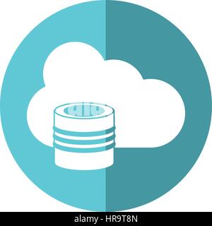 cloud data base technology shadow Stock Vector
