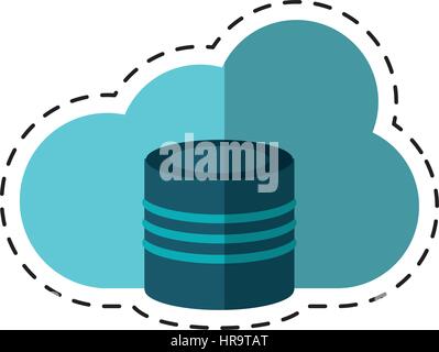 cartoon cloud data base technology Stock Vector