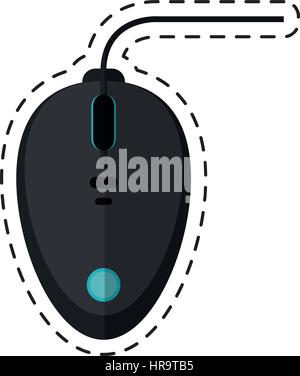 cartoon mouse technology game video Stock Vector