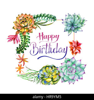 Happy Birthday name banner in white background, Green leaf pattern themed  garland Stock Photo - Alamy