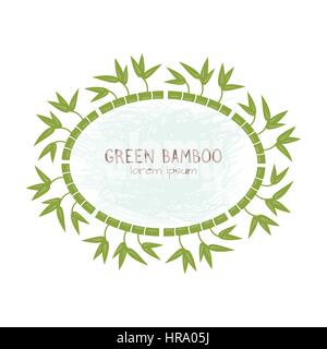 Bamboo stems decorative frame .  All objects are conveniently grouped and easily editable Stock Vector