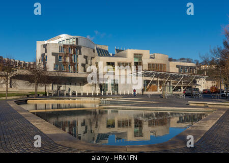 The Scottish Parliament building in Holyrood, Edinburgh designed by the Spanish architect, Enric Miralles Stock Photo