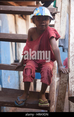 Orphan in the orphanage, Kibera slums, Nairobi, Kenya, East Africa Stock Photo