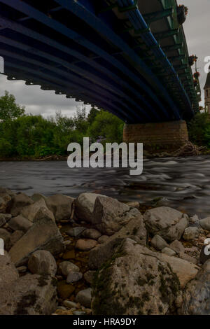 Under the Bridge, Scotland, Comrie, River, Long Exposure Stock Photo