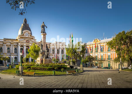 Plaza Murillo and Bolivian Palace of Government - La Paz, Bolivia Stock Photo