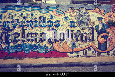 SAN TELMO, BUENOS AIRES, ARGENTINA - NOV 24, 2014: Grafitti on the wall, San Telmo, Buenos Aires Argentina Stock Photo