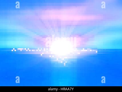 clear sea horizon over blue sky with sun shine Stock Vector