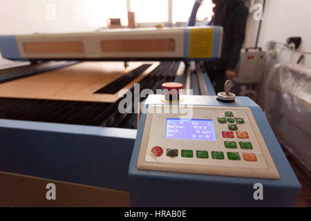 Small workroom with architecture dummy manufacturing. Stock Photo