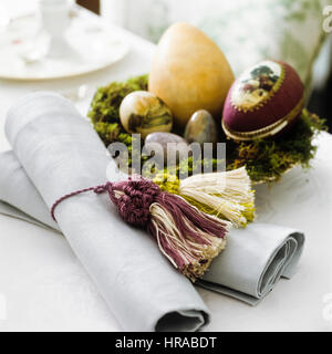 An Easter table setting. Stock Photo