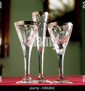 Silver detailed glasses. Stock Photo