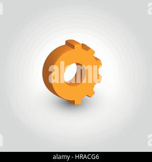 Isolated abstract round shape orange color logo, gear logotype,repair service element vector illustration. Stock Vector