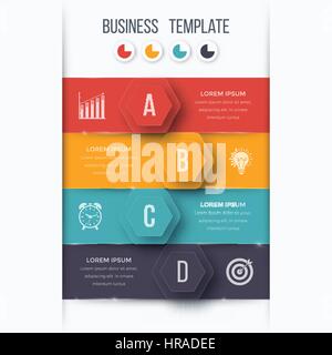 Infographics template four options with hexagon Stock Vector Image ...