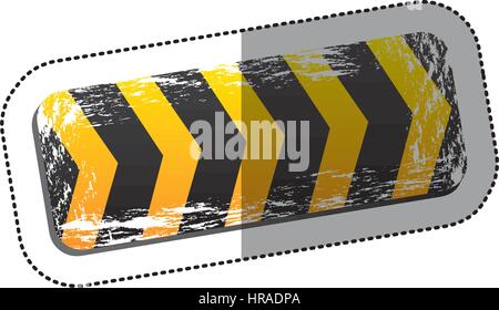 sticker emblem striped hazard tape line construction design Stock Vector