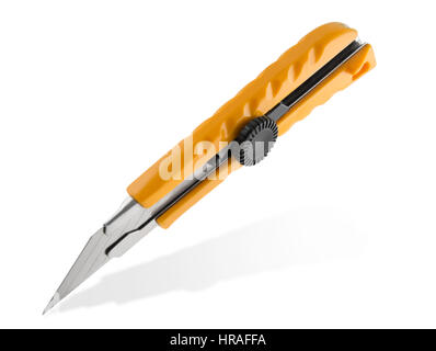 Box cutter knife, isolated on white background. Stock Photo
