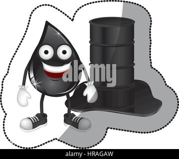 sticker animated drop of petroleum and background oil extraction Stock ...
