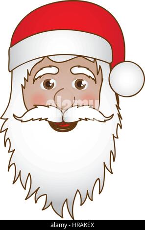 face cartoon santa claus portrait icon Stock Vector