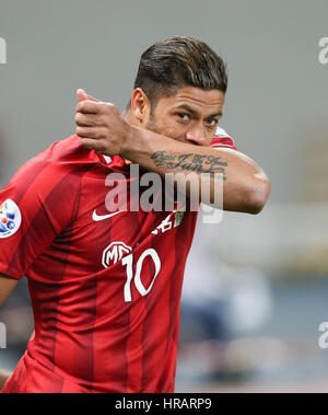 Shanghai, China. 28th Feb, 2017. Hulk of China's Shanghai SIPG FC celebrates scoring during the AFC Champions League Group F match againt Australia's Western Sydney Wanderers at Shanghai Stadium in Shanghai, east China, Feb. 28, 2017. Credit: Ding Ting/Xinhua/Alamy Live News Stock Photo