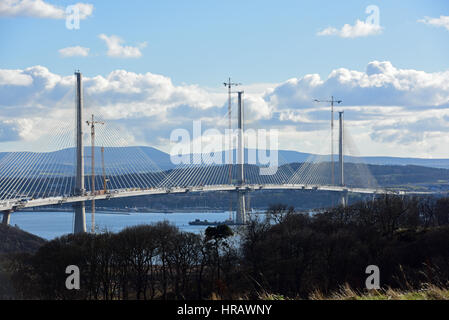 Queensferry, Scotland, UK. 28th Feb, 2017. The new Queensferry Crossing road bridge over the Forth Estuary appears almost complete. The projected date of completion is May 2017, Credit: Ken Jack/Alamy Live News Stock Photo