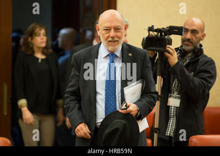 Madrid, Spain. 01st Mar, 2017. State Attorney-General Jose Manuel Maza attends the Spanish Parliament in Madrid, on Wednesday 01, March 2017. Credit: Gtres Información más Comuniación on line, S.L./Alamy Live News Stock Photo